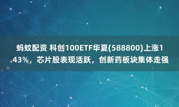 蚂蚊配资 科创100ETF华夏(588800)上涨1.43%，芯片股表现活跃，创新药板块集体走强